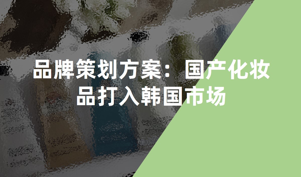 品牌策劃方案：國產化妝品打入韓國市場